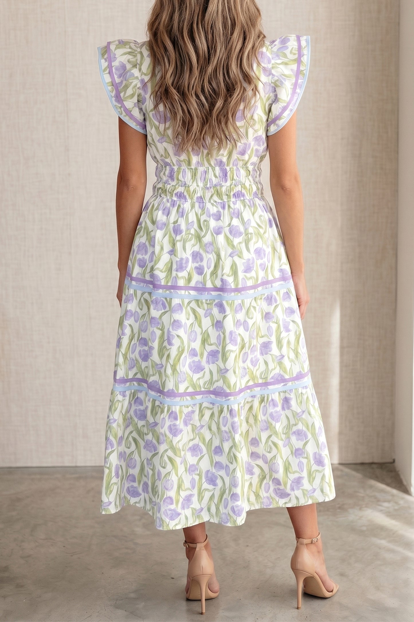 Robe Midi "Ayele"- imprimé floral éclatant
