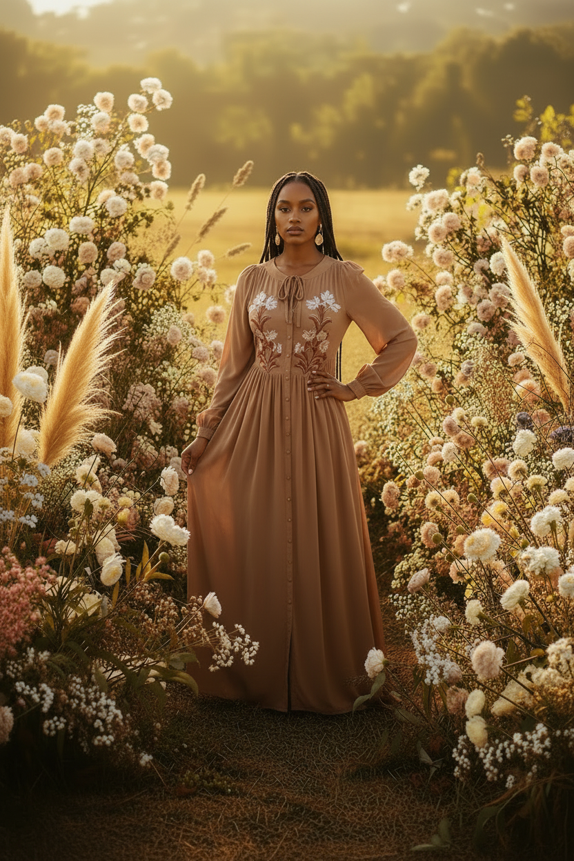 Robe brodée "Bloom Divine" -