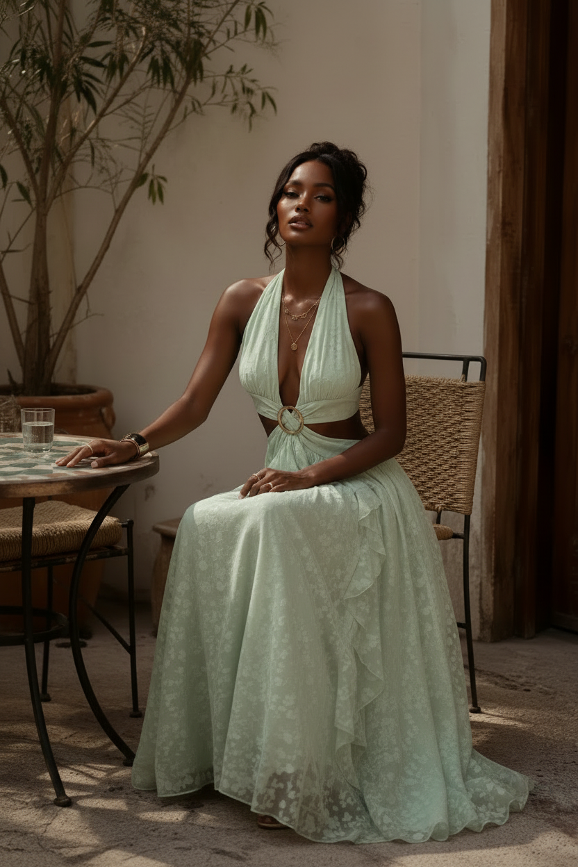 "Golden Glow" Long Dress