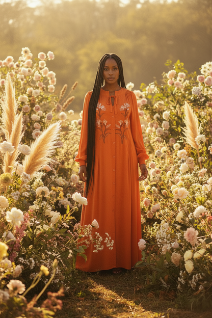 Robe brodée "Bloom Divine" -
