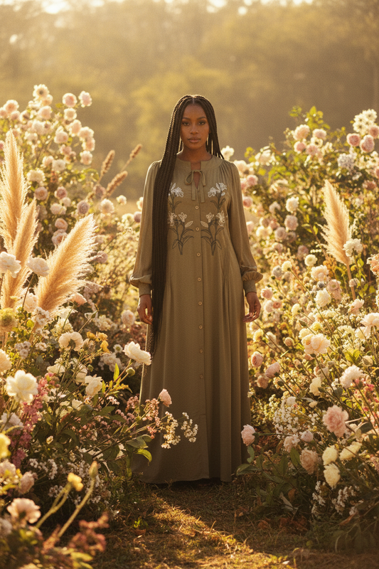 Robe brodée "Bloom Divine" -
