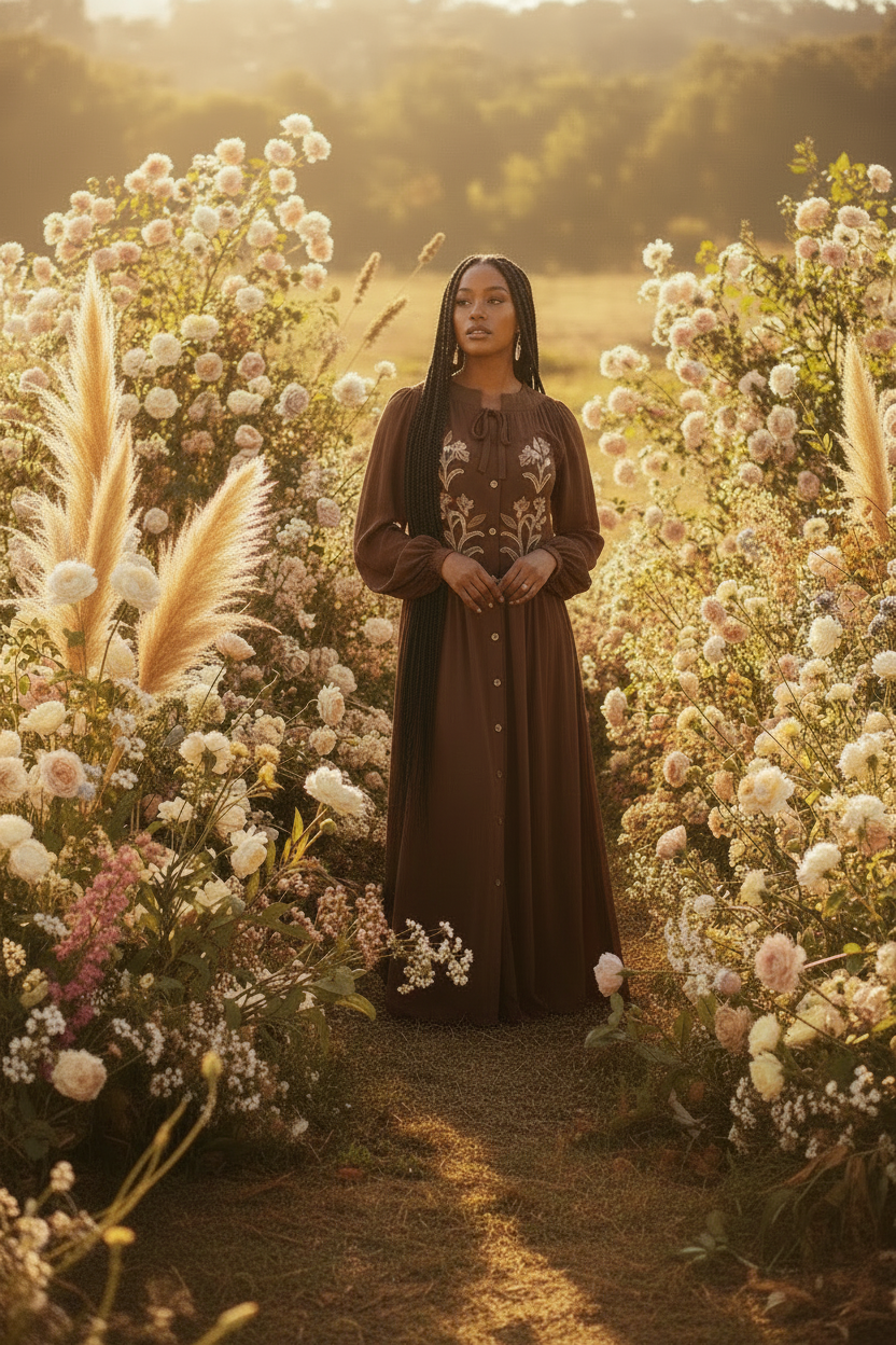 Robe brodée "Bloom Divine" -