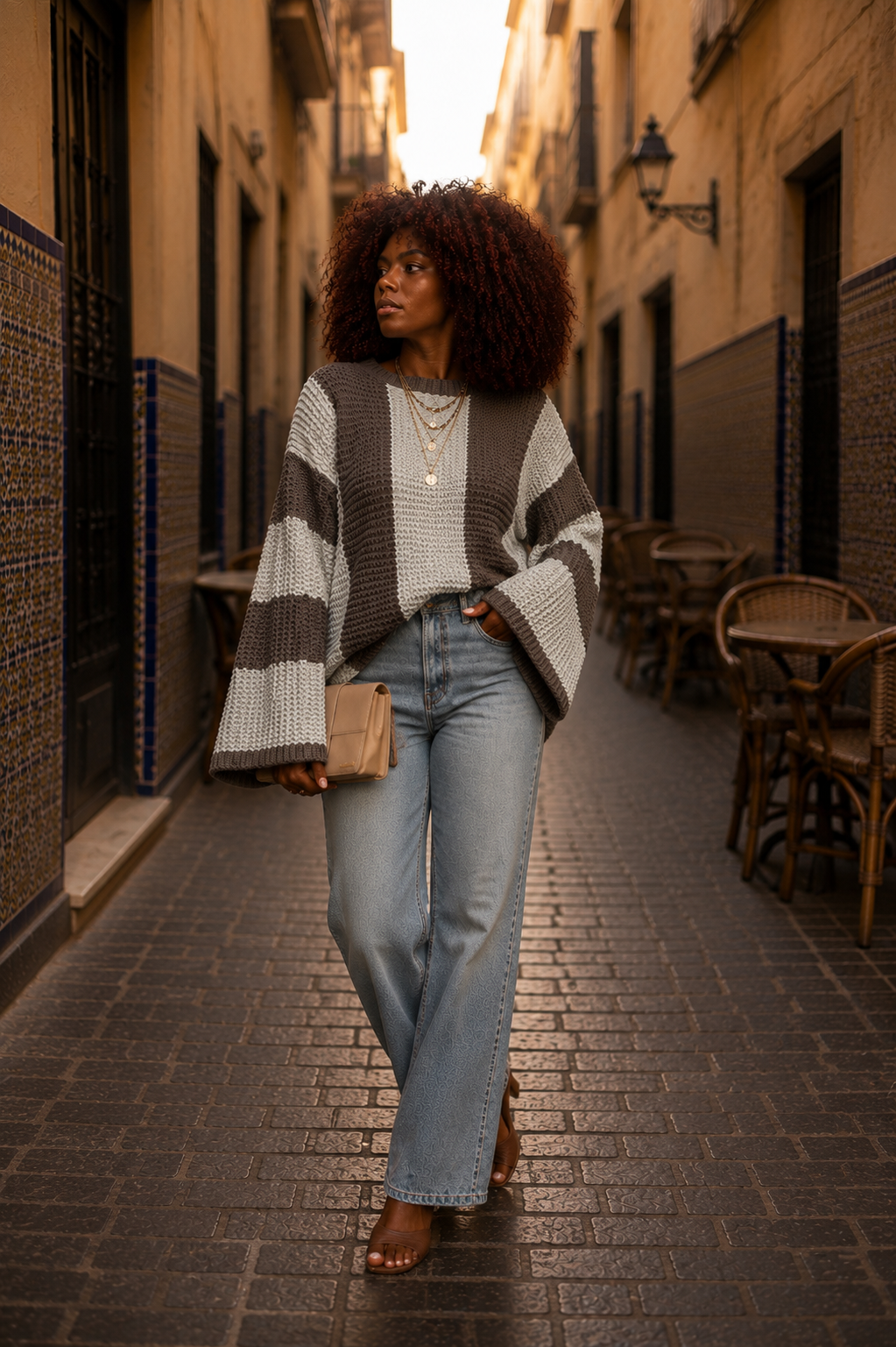 Pull "Harmonie Kaïa" – Maille Color Block Oversize