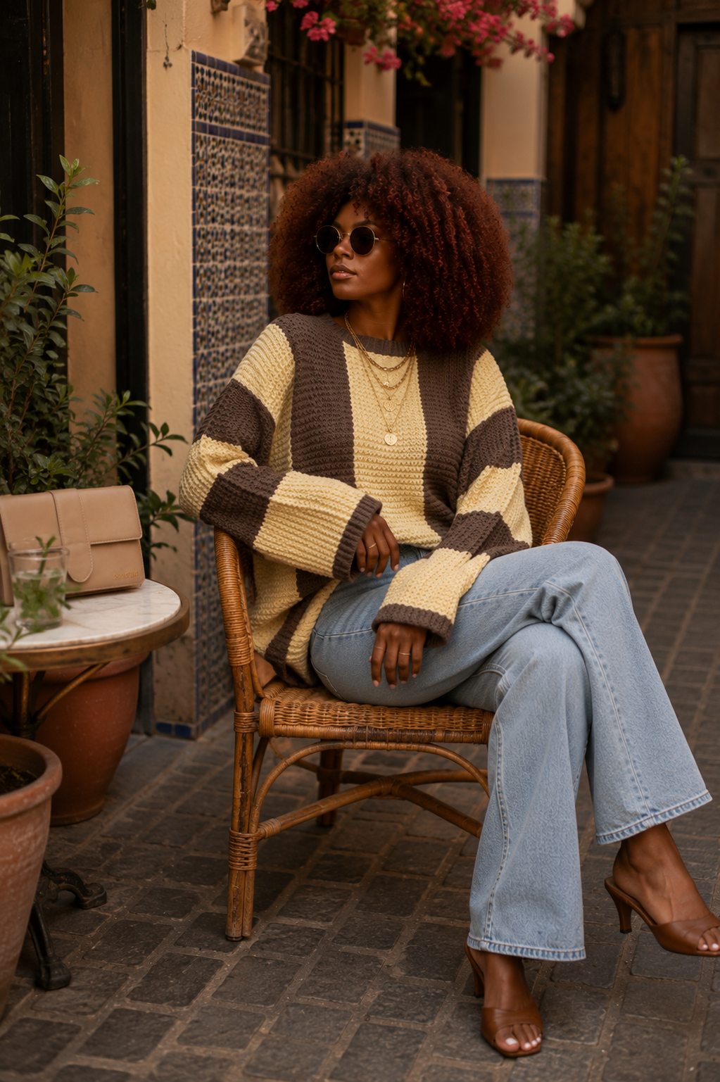 Pull "Harmonie Kaïa" – Maille Color Block Oversize