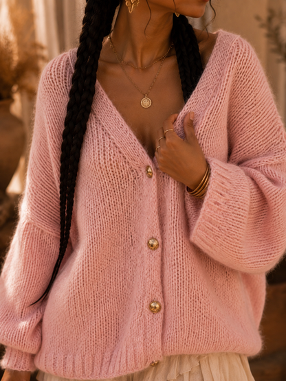 Oversized Knit Button-Up Cardigan
