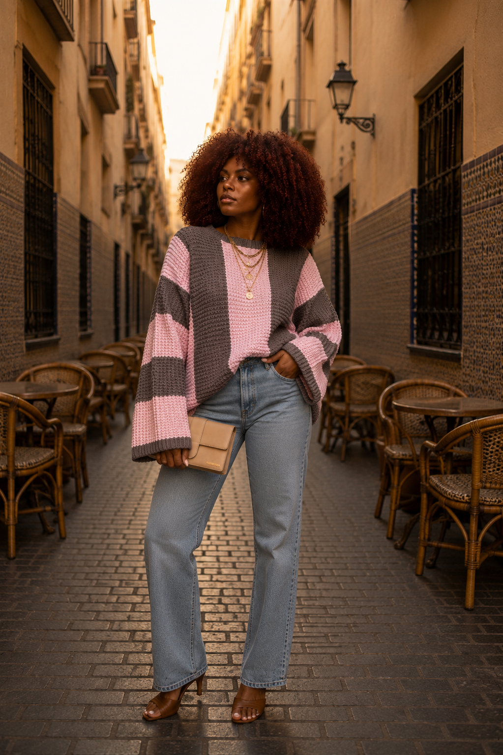 Pull "Harmonie Kaïa" – Maille Color Block Oversize