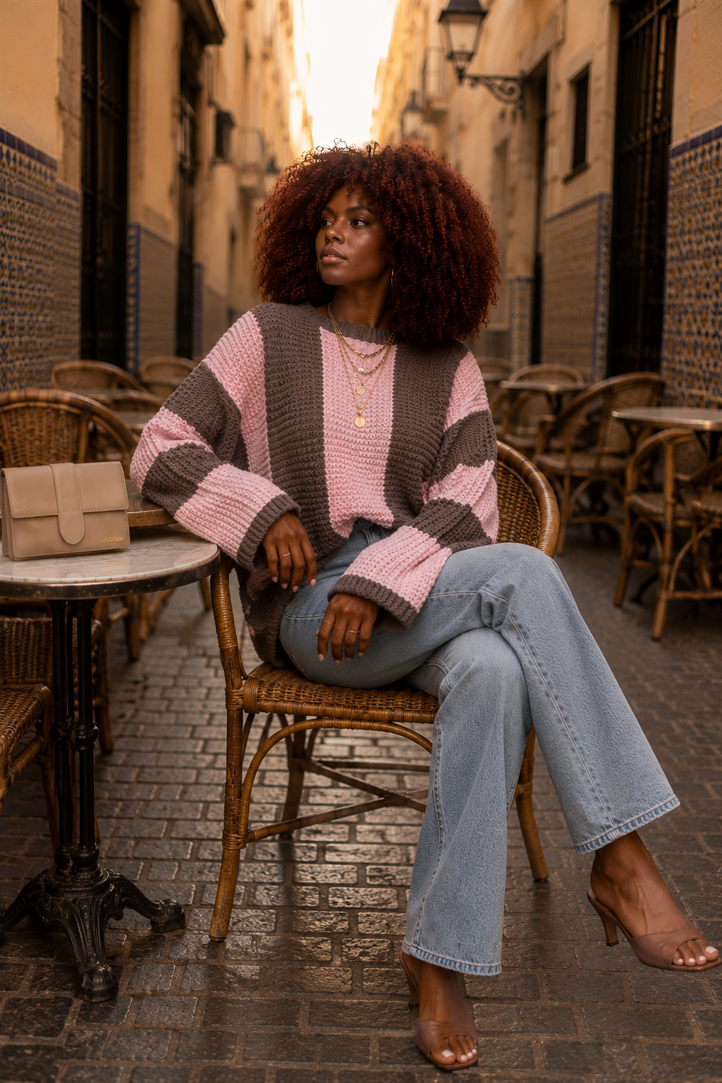 Pull "Harmonie Kaïa" – Maille Color Block Oversize