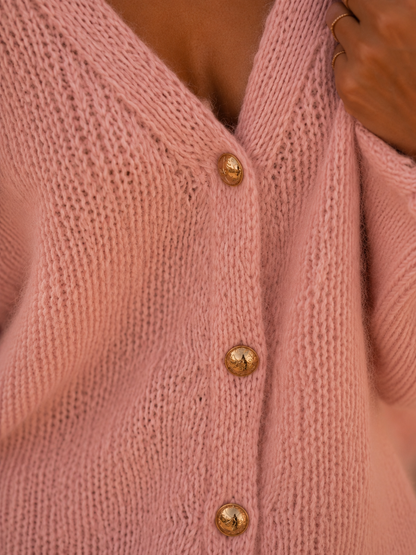 Oversized Knit Button-Up Cardigan