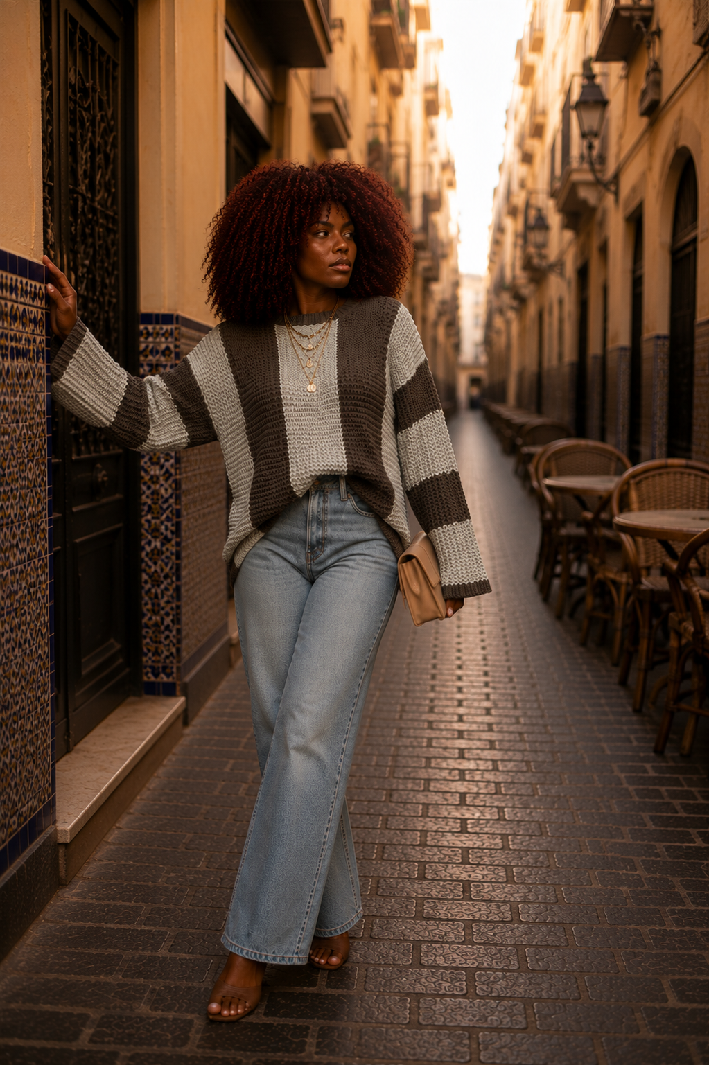 Pull "Harmonie Kaïa" – Maille Color Block Oversize