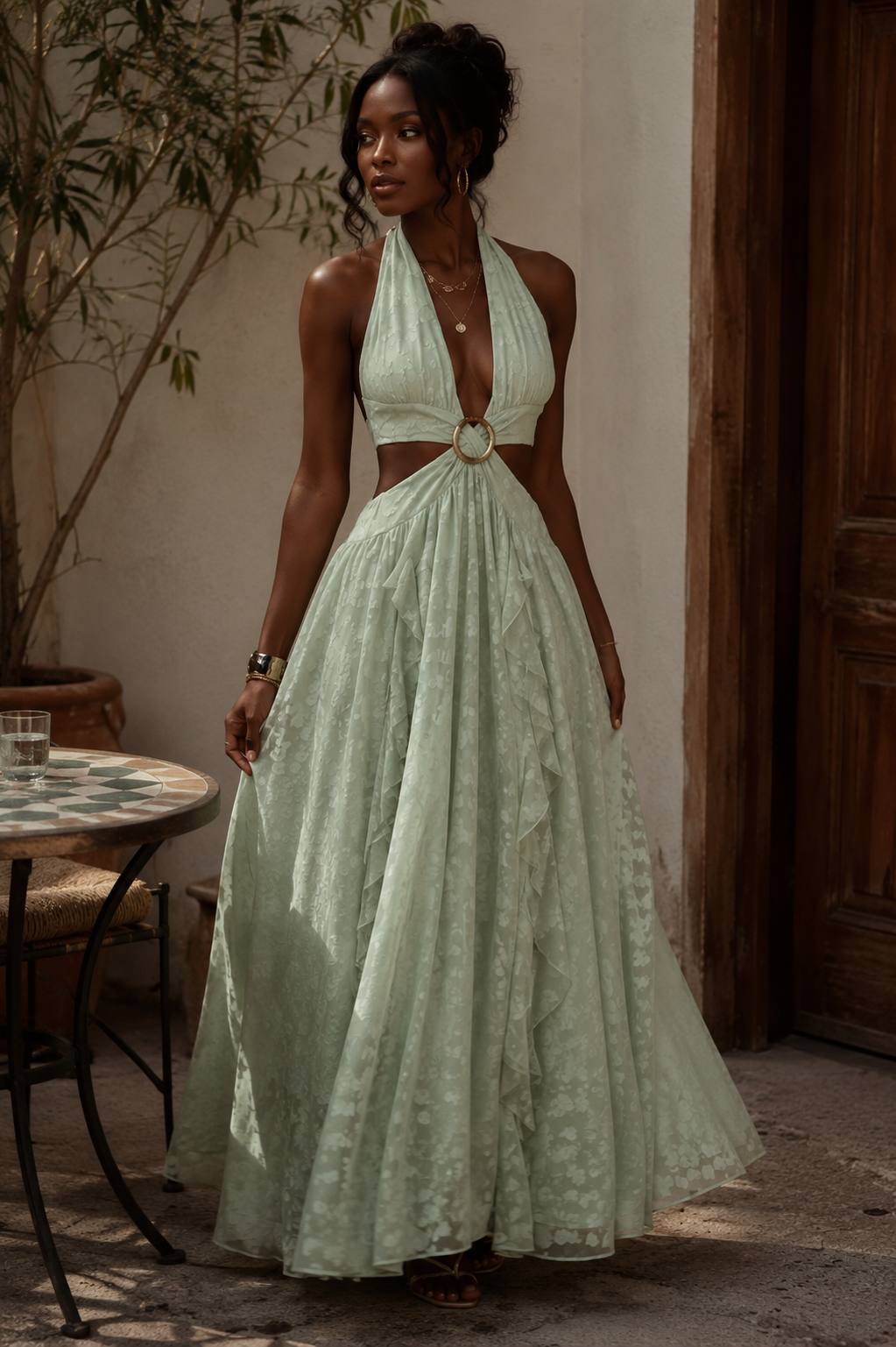 "Golden Glow" Long Dress