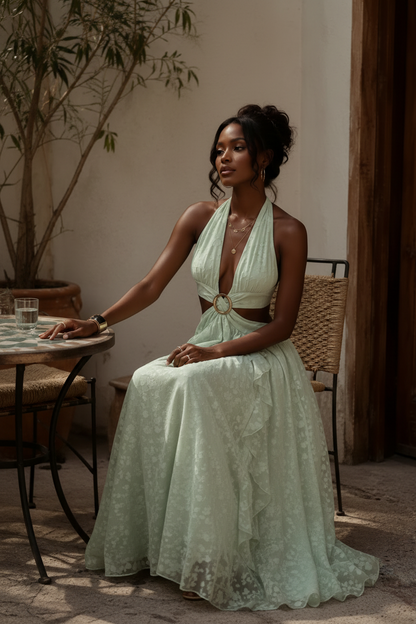 "Golden Glow" Long Dress
